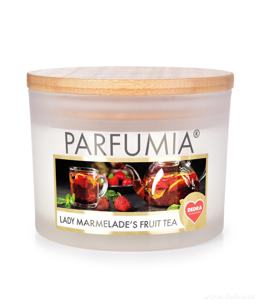 INTENSE 2 KNOTY sójová vonná EKO svíce PARFUMIA® pečený čaj LADY MARMELADE’S FRUIT TEA, 400 ml