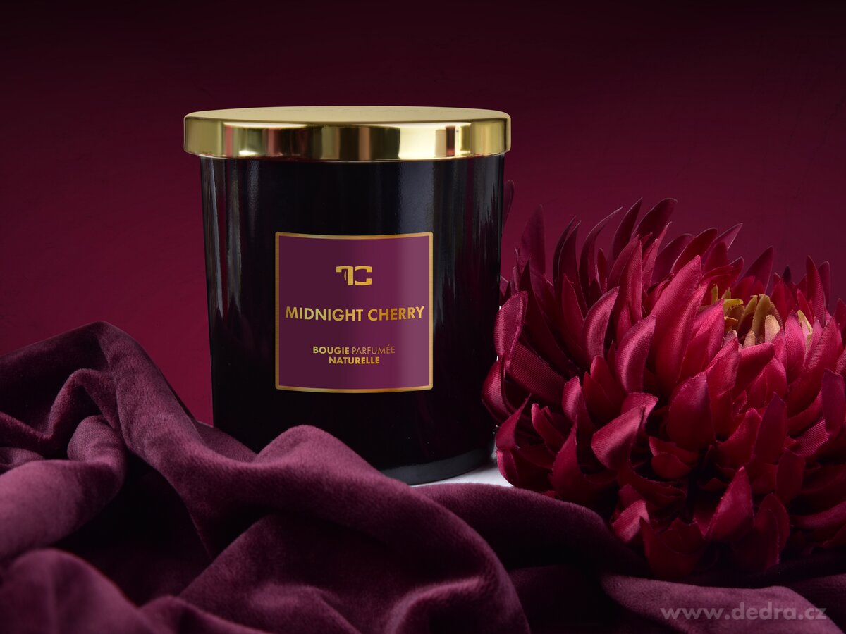 DEDRA Sójová vonná EKO svíce PARFUMIA®, MIDNIGHT CHERRY, 250 ml