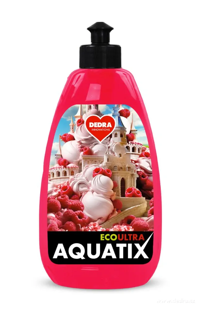 Dedra Rostlinný koncentrát na nádobí, MALINY SE SMETANOU, ECOultra AQUATIX®, 500 ml