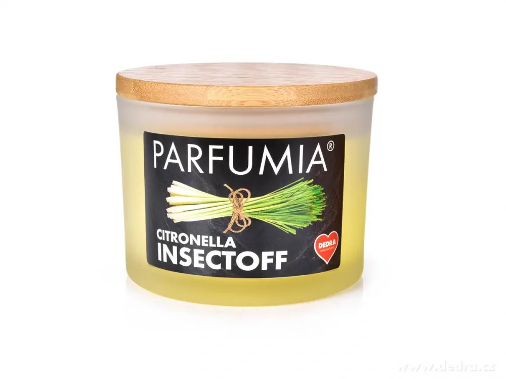DEDRA Sójová vonná EKO svíce, 2 knoty, CITRONELLA INSECTOFF, PARFUMIA® 400 ml