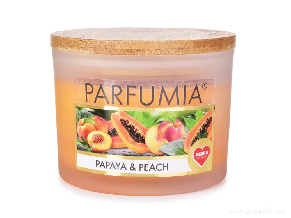 INTENSE 2 KNOTY sójová vonná EKO svíce PARFUMIA® PAPAYA & PEACH, 400 ml