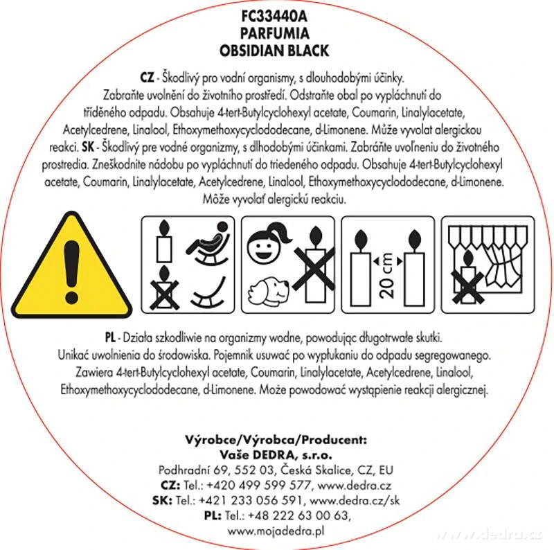 Sójový vonný eko-vosk do aromalampy, OBSIDIAN BLACK, PARFUMIA®, 40 ml