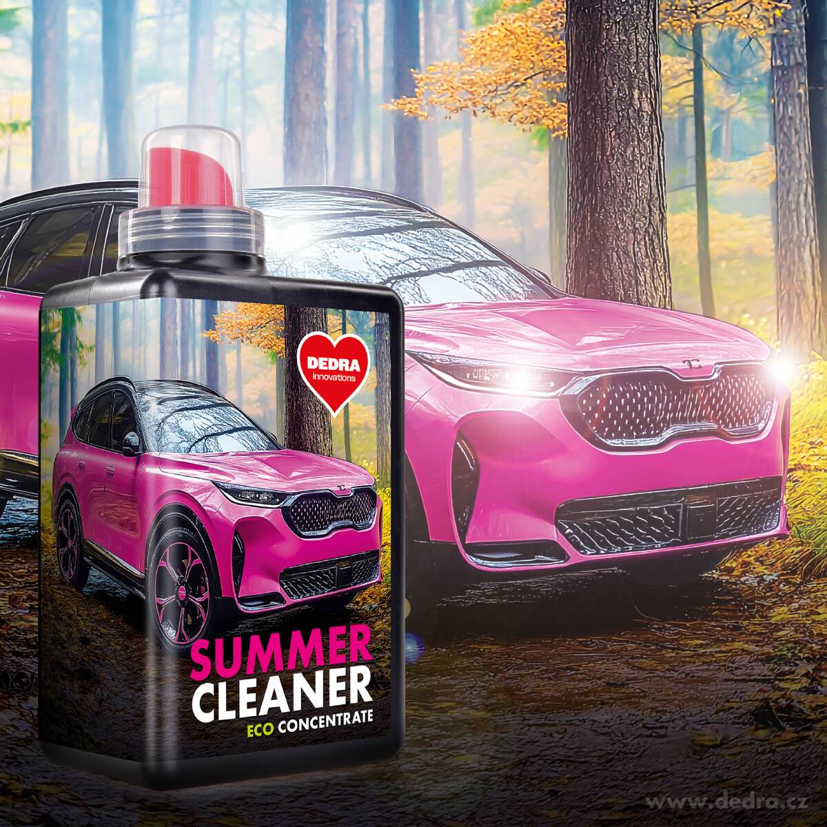DEDRA Parfemovaný letní přípravek do ostřikovačů SUMMER CLEANER ECO CONCENTRATE, 1 000 ml