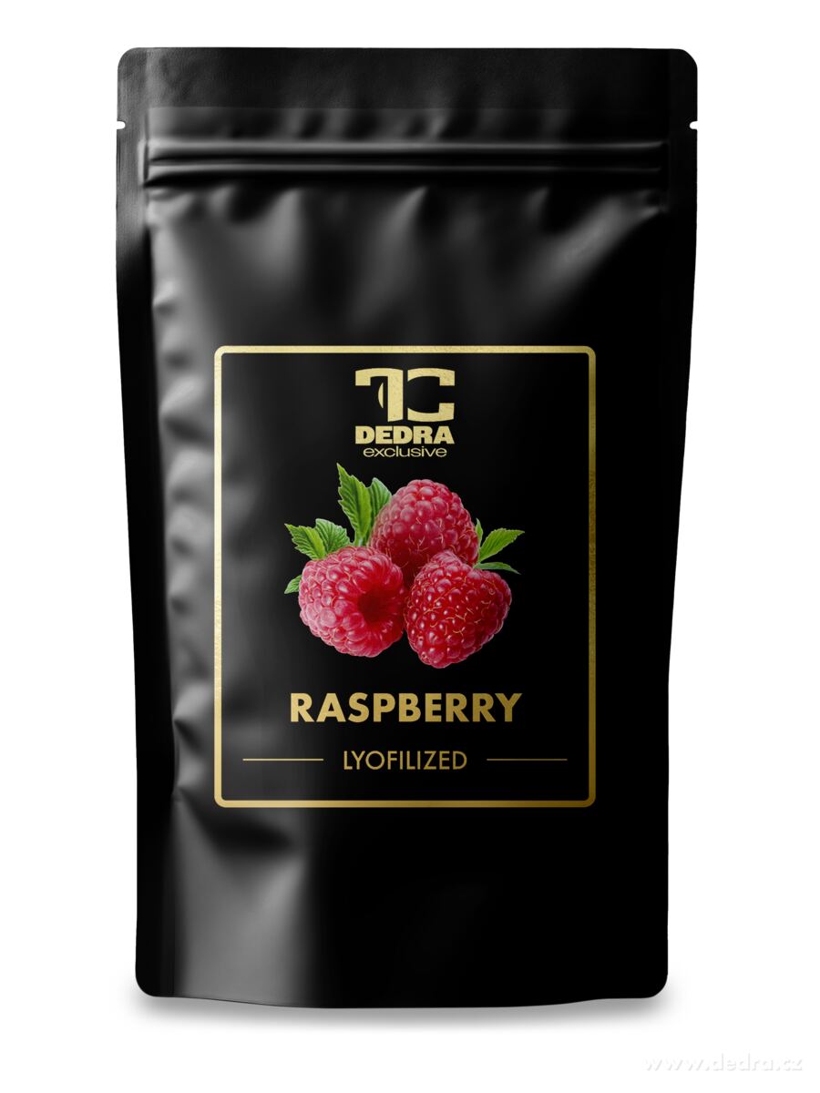 DEDRA KRÁSNĚ ZRALÉ MALINY - lyofilizované plátky, ovoce sušené mrazem, 50 g