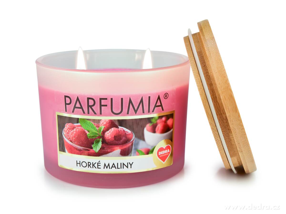 INTENSE 2 KNOTY sójová vonná EKO svíce PARFUMIA®, HORKÉ MALINY, 400 ml
