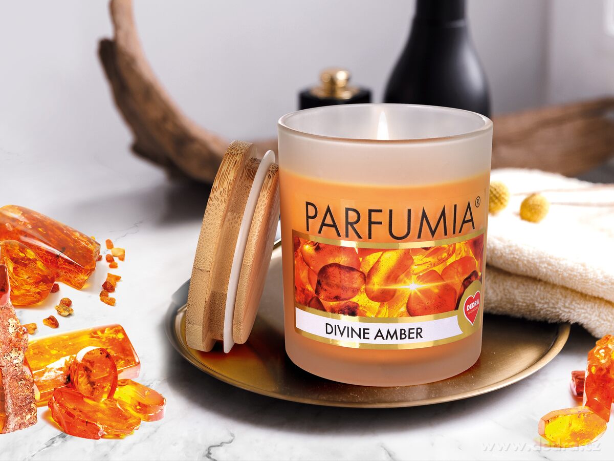 Sójová vonná EKO svíce PARFUMIA®, DIVINE AMBER 250 ml