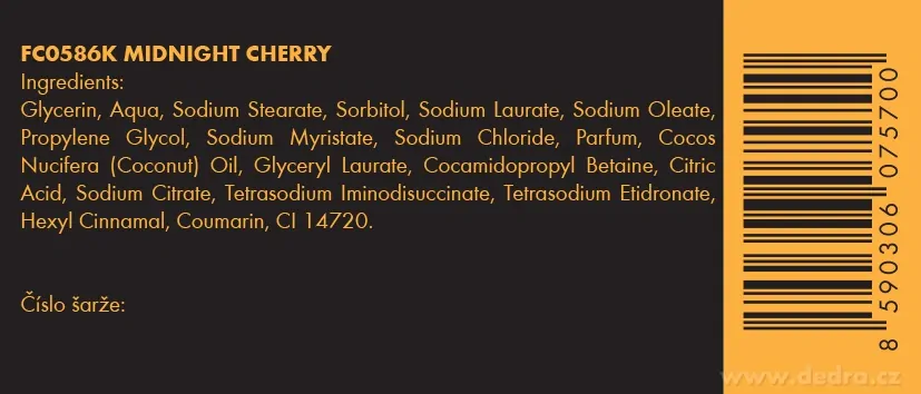Dedra Kosmetické mýdlo s kokosovým olejem a vysokým obsahem glycerinu, MIDNIGHT CHERRY, 85 g