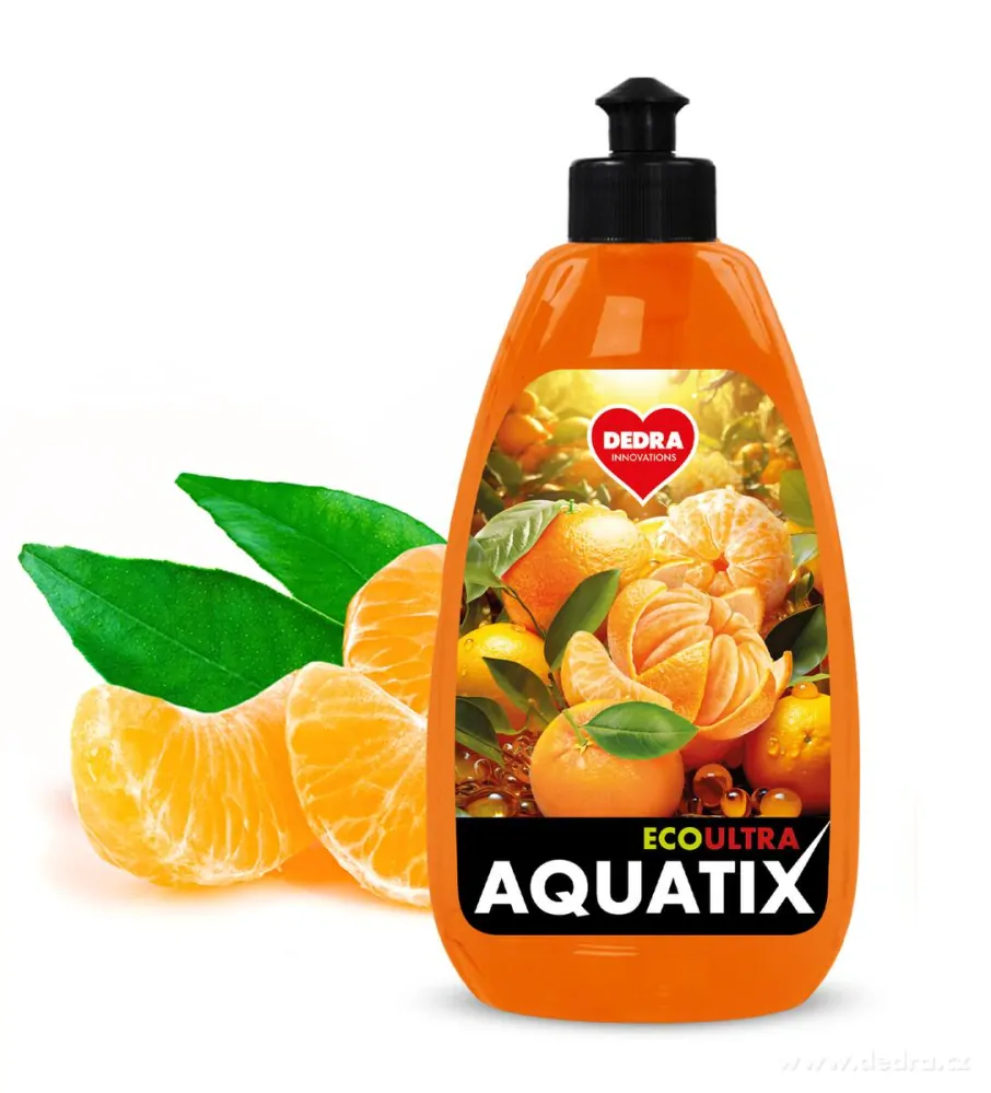 Dedra Rostlinný koncentrát na nádobí, ŠŤAVNATÁ MANDARINKA, ECOultra AQUATIX®, 500 ml