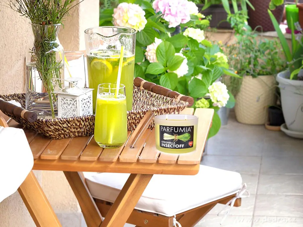 DEDRA Sójová vonná EKO svíce, 2 knoty, CITRONELLA INSECTOFF, PARFUMIA® 400 ml