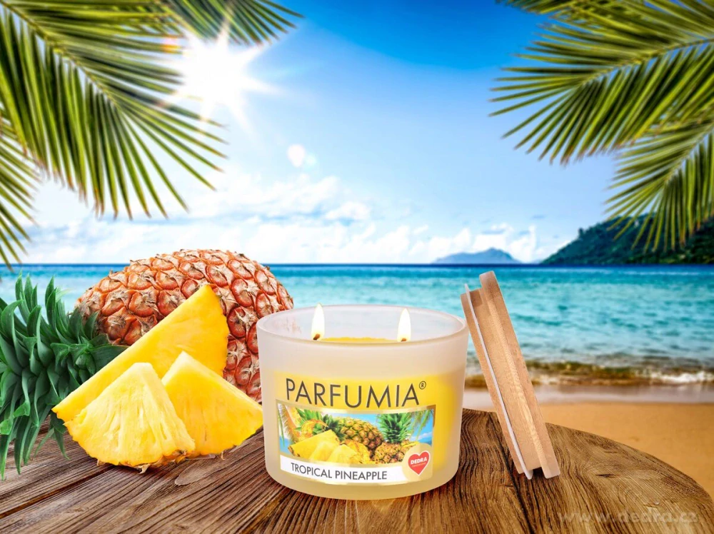 INTENSE 2 KNOTY sójová vonná EKO svíce PARFUMIA® TROPICAL PINEAPPLE, 400 ml