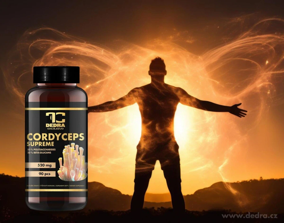 DEDRA CORDYCEPS SUPREME 520 mg, 50 % polysacharidů a 20 % beta-glukanů , 90 kapslí