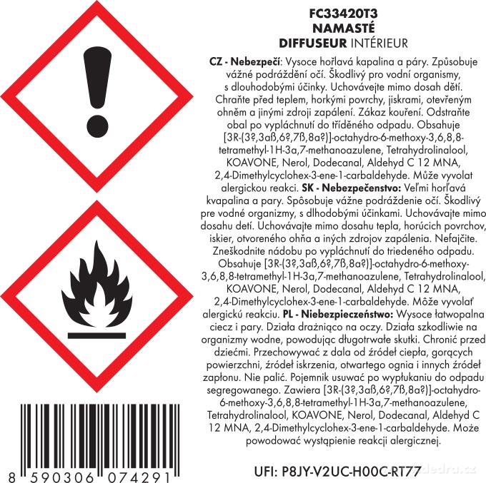 DEDRA Tyčinkový bytový parfém, NAMASTÉ  500 ml 
