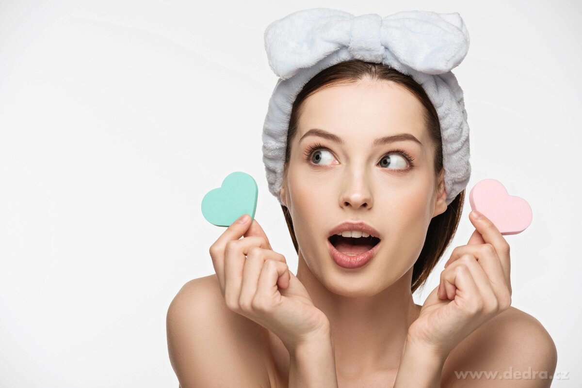 Kosmetické houbičky na make-up ve tvaru srdce 4 ks
