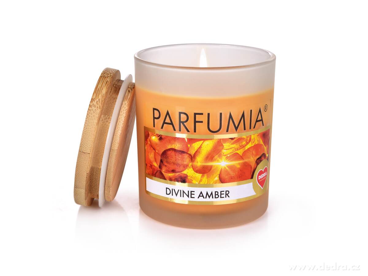 Sójová vonná EKO svíce PARFUMIA®, DIVINE AMBER 250 ml