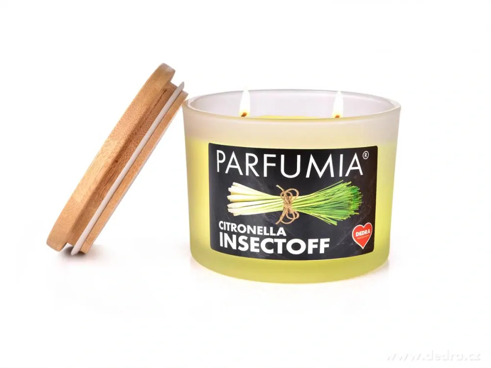 DEDRA Sójová vonná EKO svíce, 2 knoty, CITRONELLA INSECTOFF, PARFUMIA® 400 ml