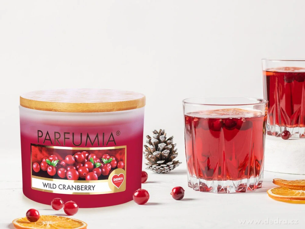 INTENSE 2 KNOTY sójová vonná EKO svíce PARFUMIA® WILD CRANBERRY, 400 ml