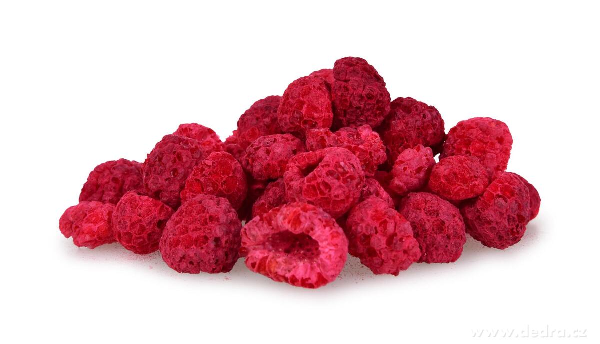 DEDRA KRÁSNĚ ZRALÉ MALINY - lyofilizované plátky, ovoce sušené mrazem, 50 g