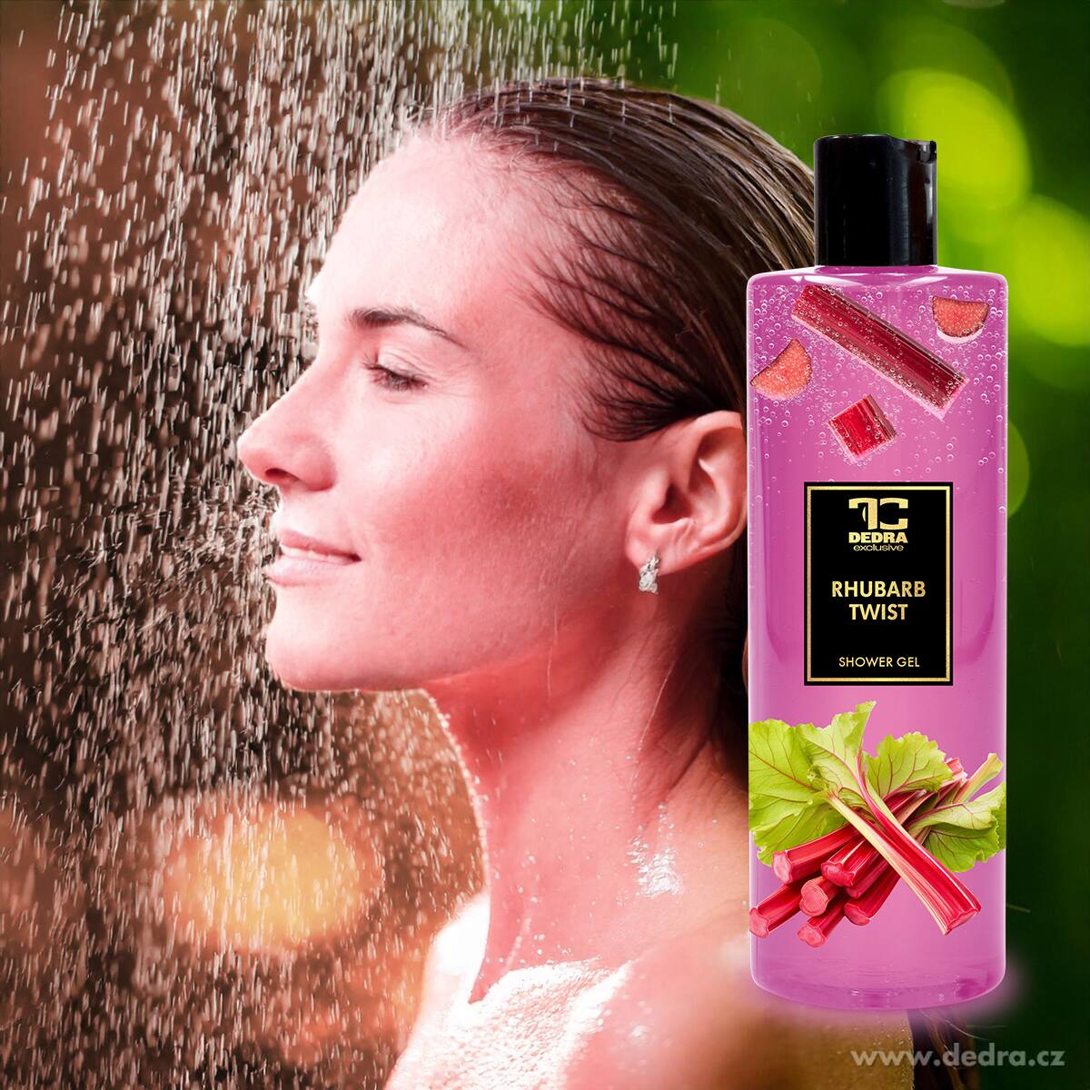 Dedra Přírodní šetrný sprchový gel s glycerinem RHUBARB TWIST 420 ml