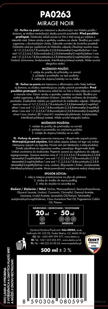 Dedra parfém na praní PARFUMAGE MIRAGE NOIR 500 ml