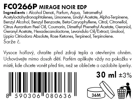 DEDRA Pánská parfémová voda (EDP)MIRAGE NOIR 30 ml