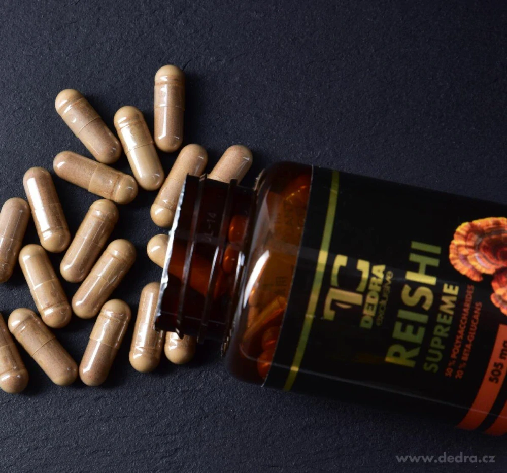DEDRA REISHI SUPREME 505 mg, 50 % polysacharidů a 20 % beta-glukanů, 90 kapslí