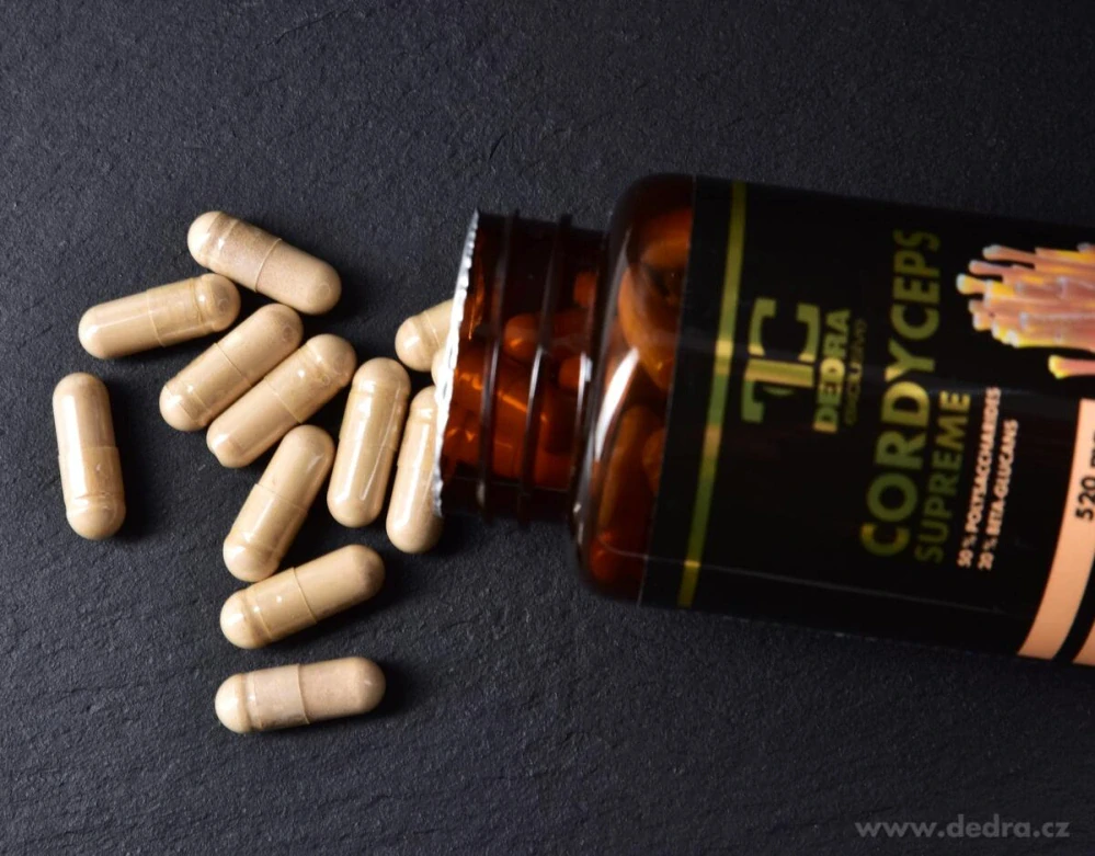 DEDRA CORDYCEPS SUPREME 520 mg, 50 % polysacharidů a 20 % beta-glukanů , 90 kapslí