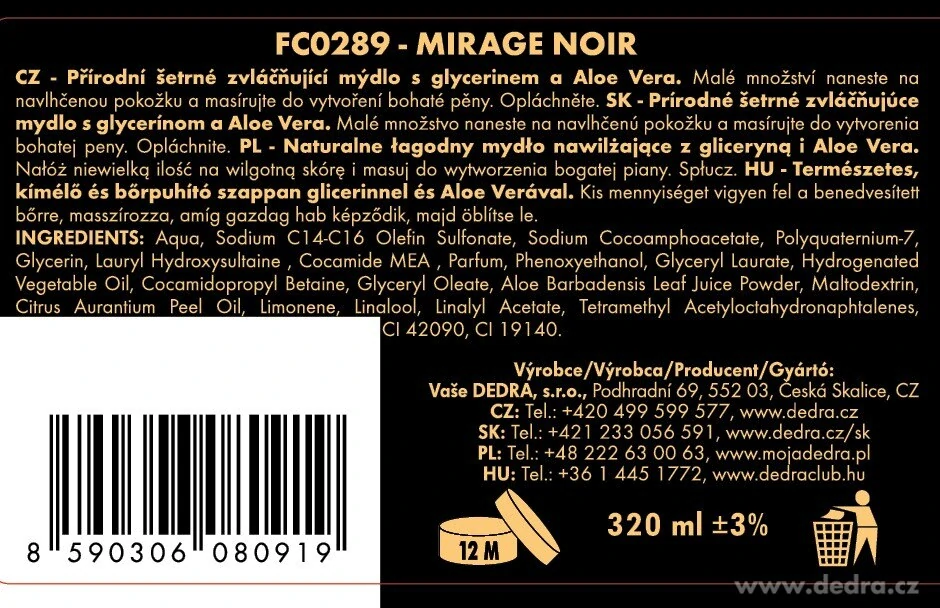 DEDRA Dárková sada MIRAGE NOIR | 3+1 ZDARMA