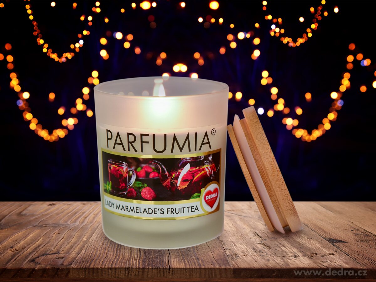 Sójová vonná EKO svíce PARFUMIA® pečený čaj, LADY MARMELADE’S FRUIT TEA  250 ml