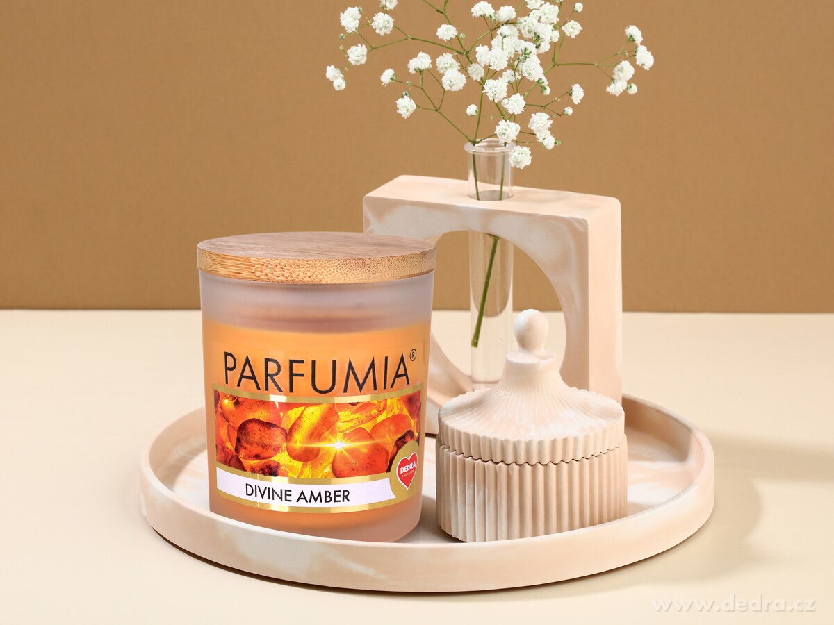 Sójová vonná EKO svíce PARFUMIA®, DIVINE AMBER 250 ml