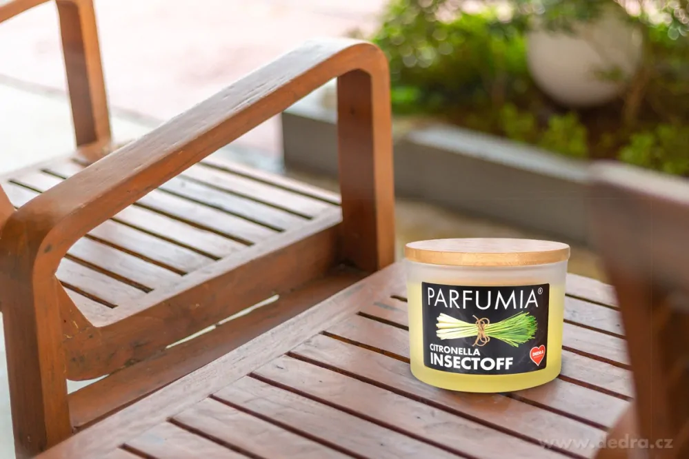 DEDRA Sójová vonná EKO svíce, 2 knoty, CITRONELLA INSECTOFF, PARFUMIA® 400 ml