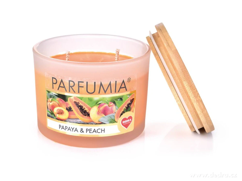 INTENSE 2 KNOTY sójová vonná EKO svíce PARFUMIA® PAPAYA & PEACH, 400 ml