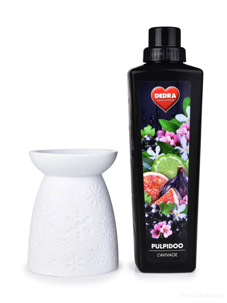 Keramická aromalampa s embosovaným vzorem matná bílá, vločka