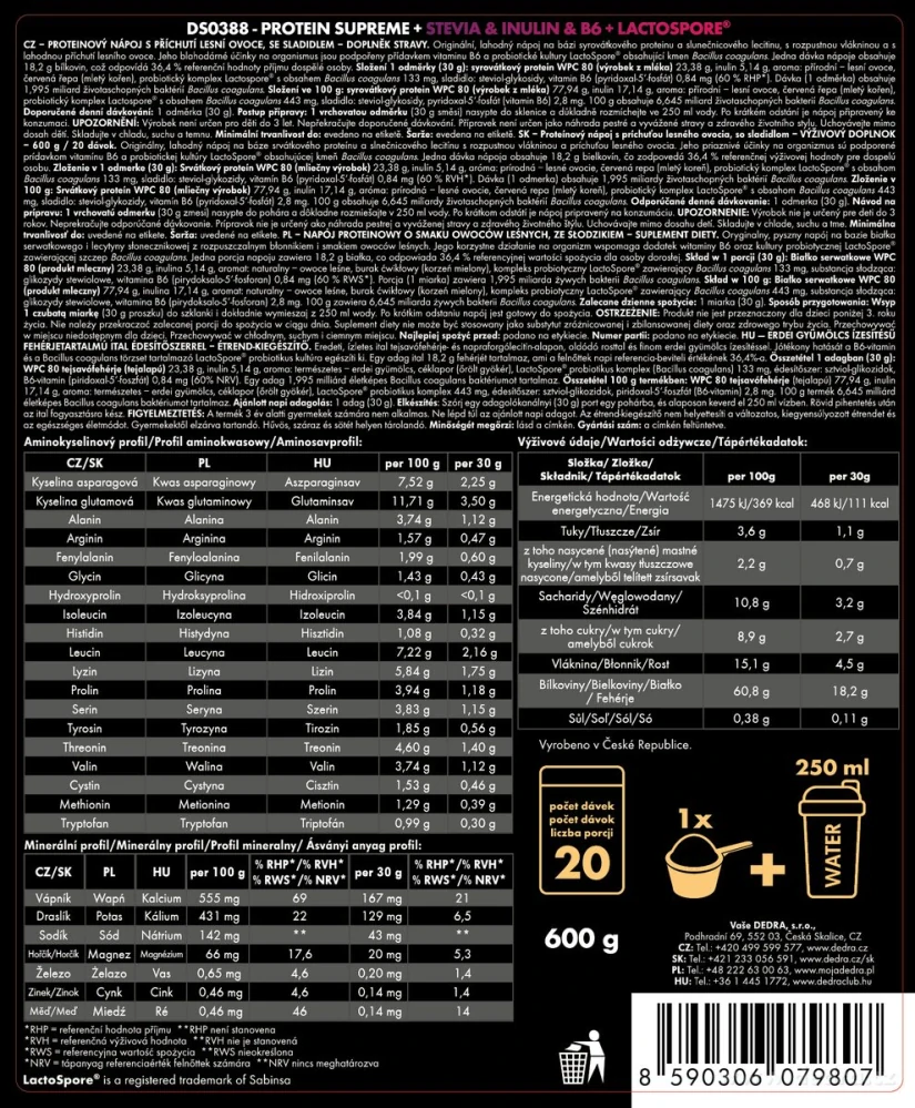 PROTEIN SUPREME lesní ovoce 600 g
