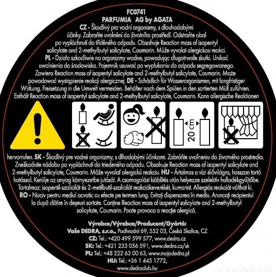 DEDRA sójová vonná svíčka PARFUMIA®  AG by AGATA 250 ml