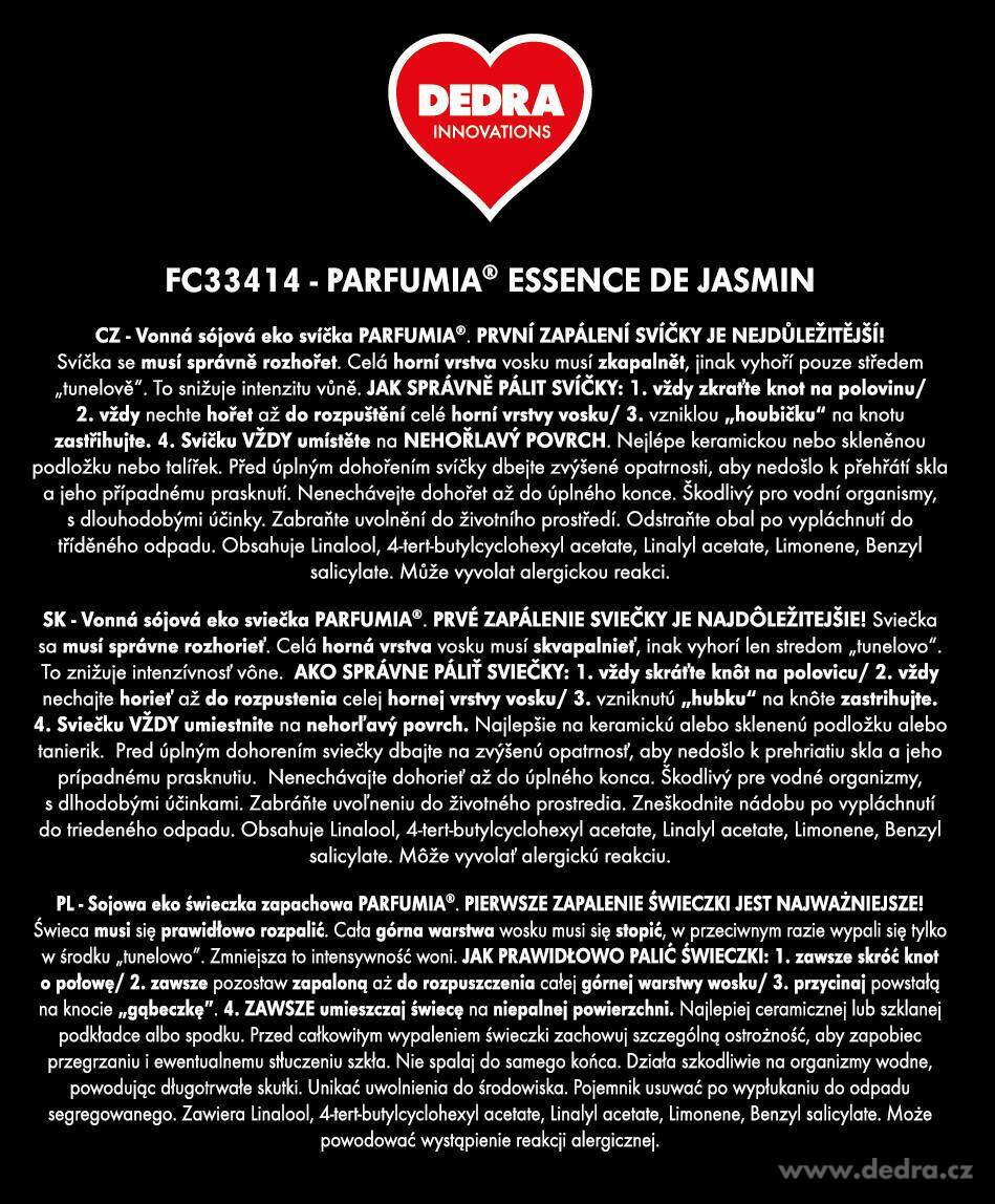 INTENSE 2 KNOTY sójová vonná EKO svíce PARFUMIA® ESSENCE DE JASMIN, 400 ml