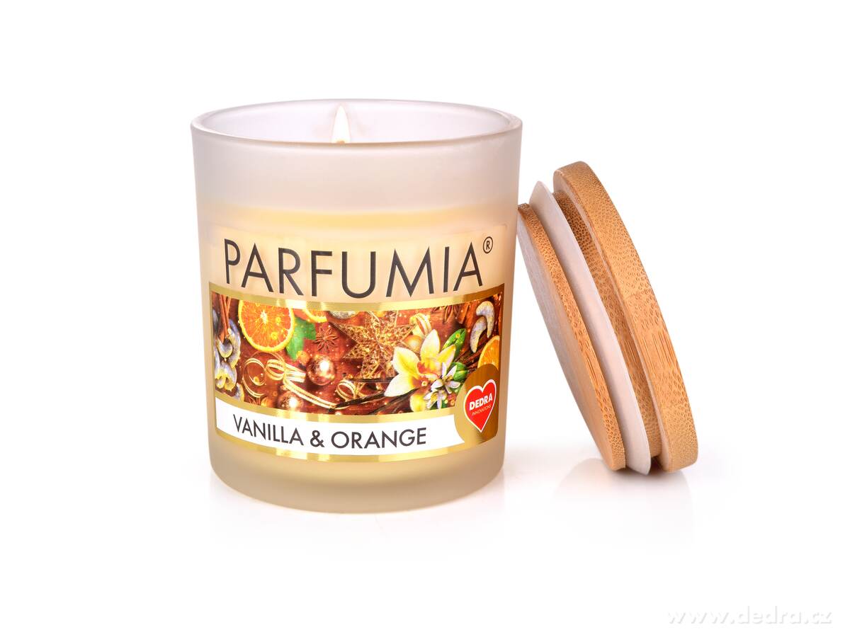 Sójová vonná EKO svíce PARFUMIA®, VANILLA & ORANGE, 250 ml