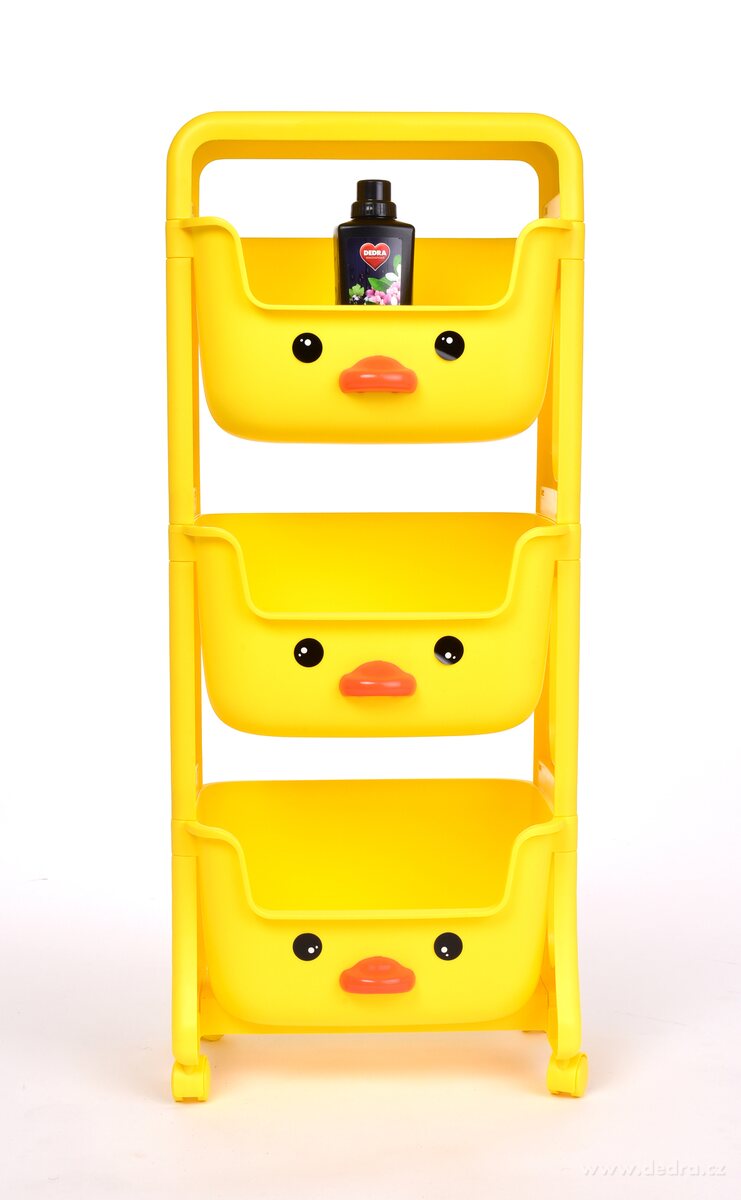 Třípatrový regál s hlubokými boxy, VESELÁ KAČENKA 94 cm