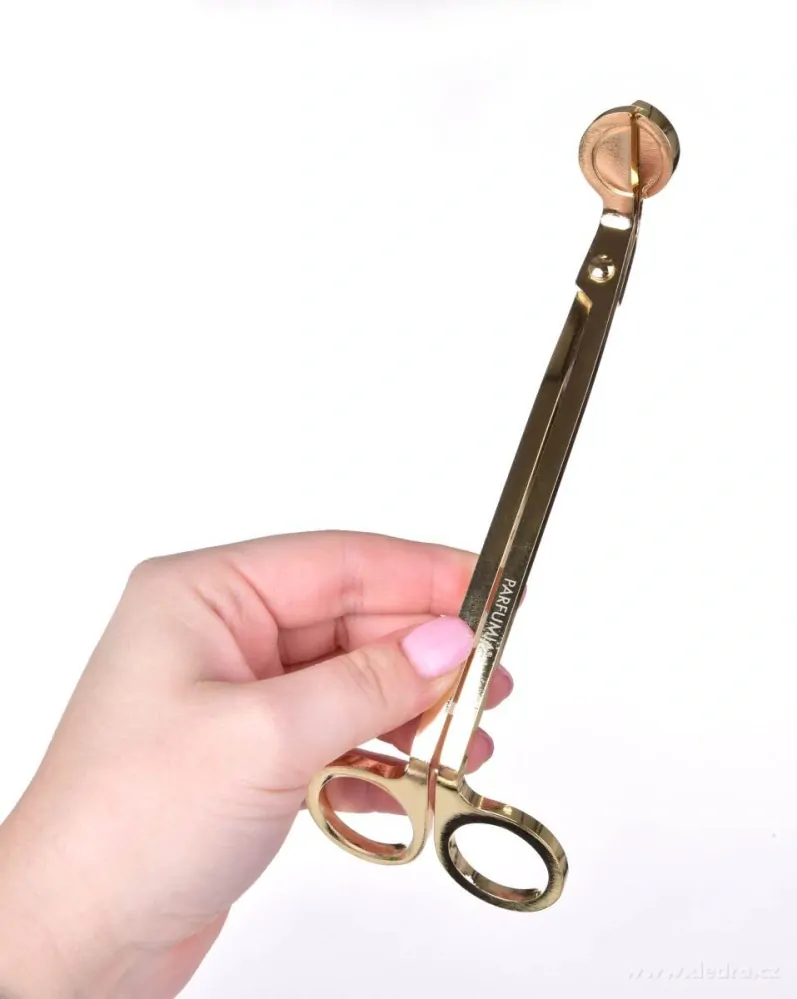 NŮŽKY pro zastřihávání knotu, z nerez oceli se zlatou úpravou, PARFUMIA® 18 cm