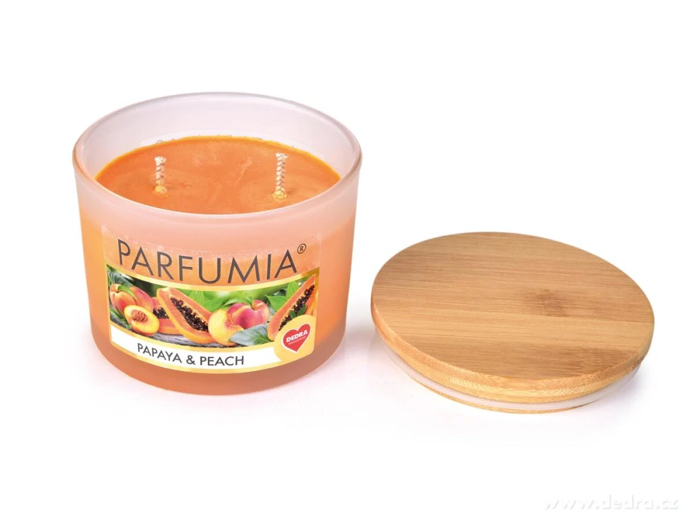 INTENSE 2 KNOTY sójová vonná EKO svíce PARFUMIA® PAPAYA & PEACH, 400 ml
