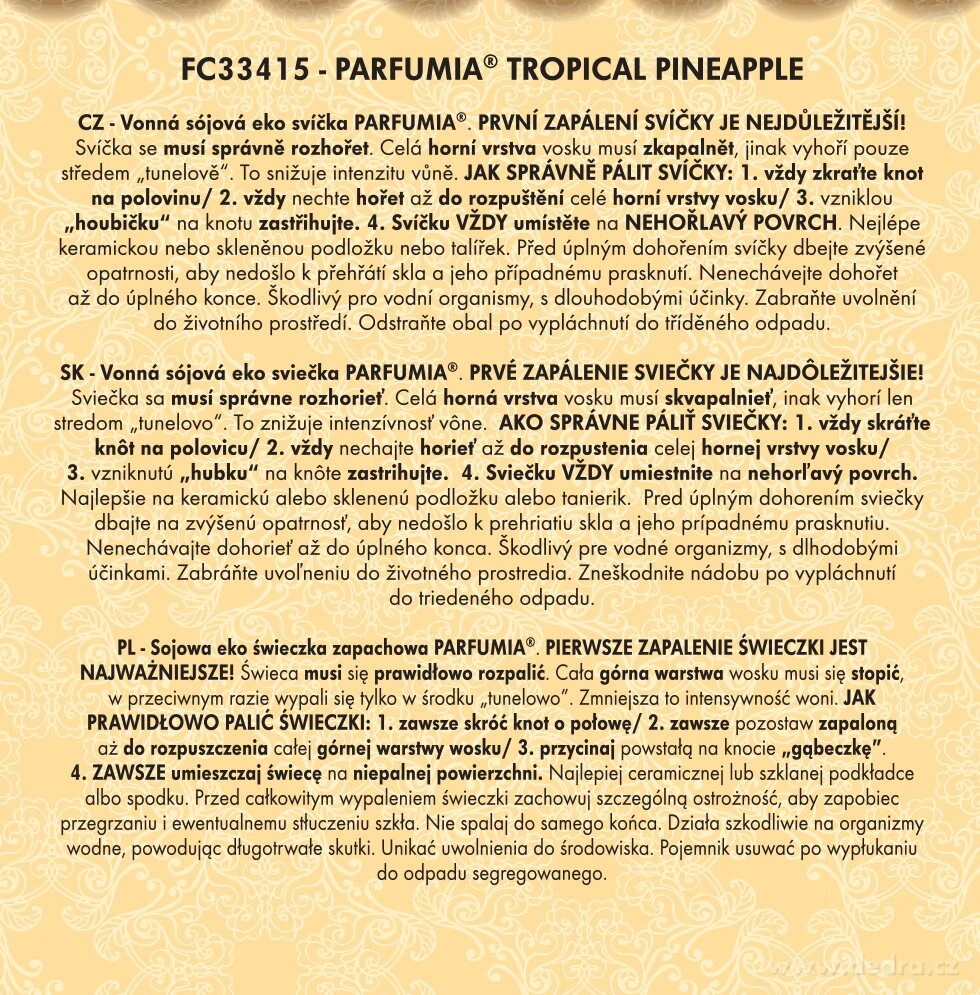 INTENSE 2 KNOTY sójová vonná EKO svíce PARFUMIA® TROPICAL PINEAPPLE, 400 ml