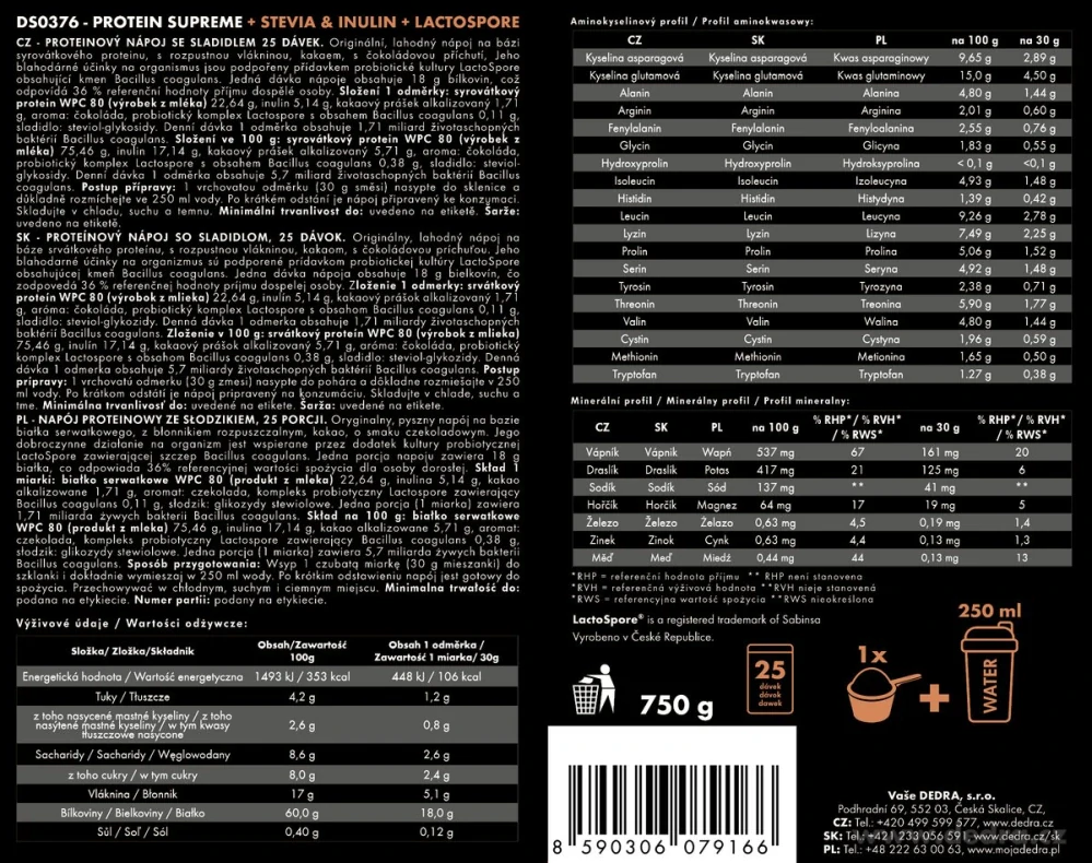 PROTEIN SUPREME čokoláda 750 g