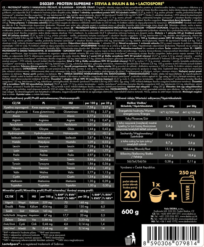 PROTEIN SUPREME vanilka 600 g
