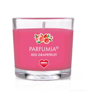 Votivní sójová vonná EKO svíce PARFUMIA®, šťavnatá vůně grepu RED GRAPEFRUIT, 55 ml