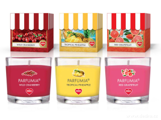 VOTIVNÍ SADA 3ks sójových vonných EKO svíček PARFUMIA® řady DELICATES, 3x 55 ml