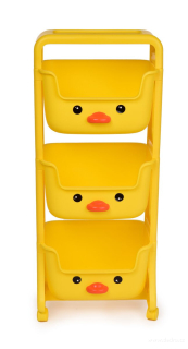 Třípatrový regál s hlubokými boxy, VESELÁ KAČENKA 94 cm