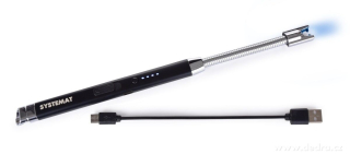 Dobíjecí USB plazmový zapalovač s LED osvětlením, SYSTEMAT