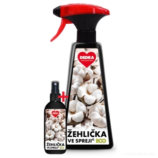 DEDRA ECO žehlička ve spreji® WHITE COTTON, Sada 1+1 ZDARMA  500 + 100 ml