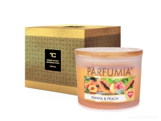 INTENSE 2 KNOTY sójová vonná EKO svíce PARFUMIA® PAPAYA & PEACH, 400 ml
