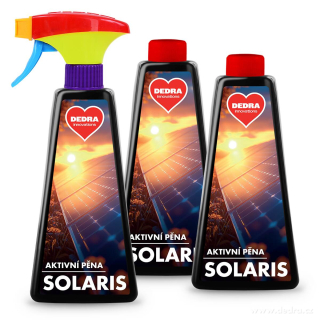DEDRA SOLARIS AKTIVNÍ PĚNA intenzivní čistič solárních panelů/fotovoltaických systémů, 3 x 500 ml