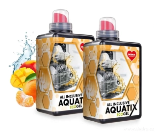 DEDRA SADA 1+1 AQUATIX gel do myčky nádobí  ALL INCLUSIVE účinek,2 x 1 l=110 mytí
